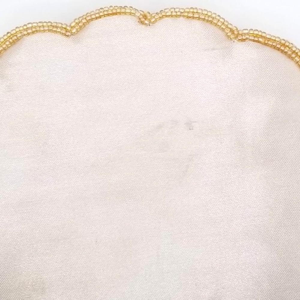 Bijoux Terner Beaded Cream Satin with Chain Mini Purse Handbag - Picture 9 of 15